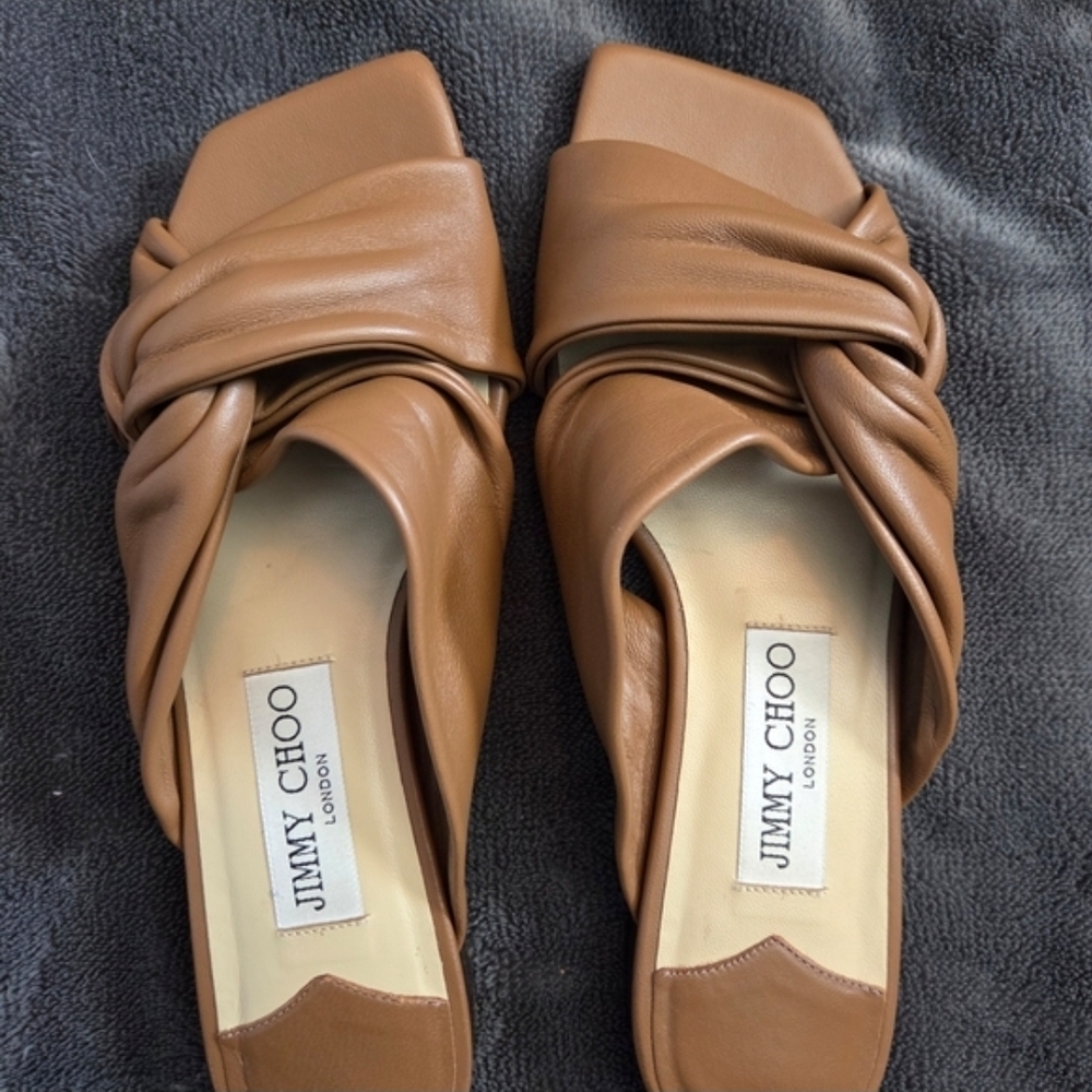 Jimmy Choo Brown Leather Mules